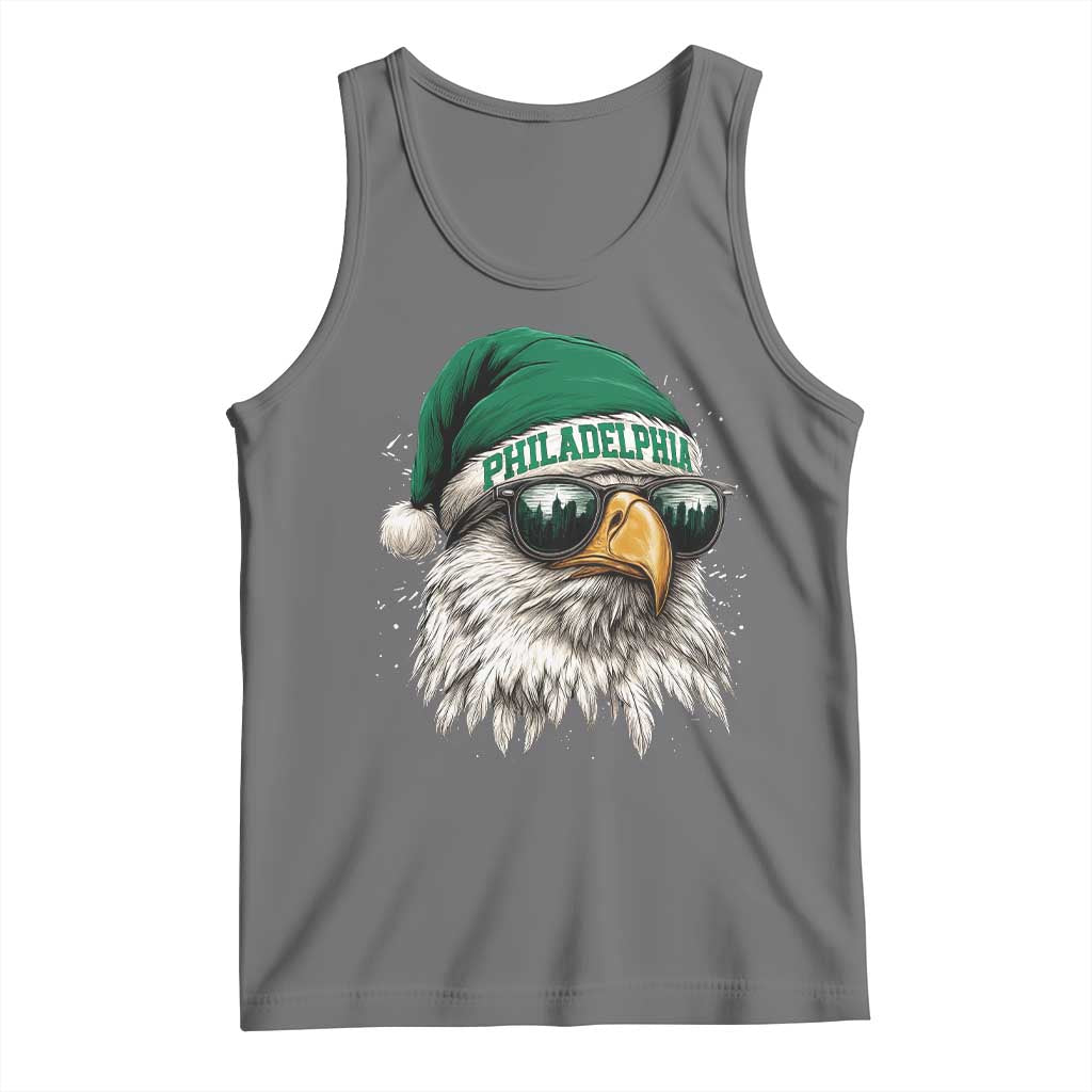 Christmas Football Lover Tank Top Funny Green Santa PFE City Silhouette TS11 Black Heather Print Your Wear