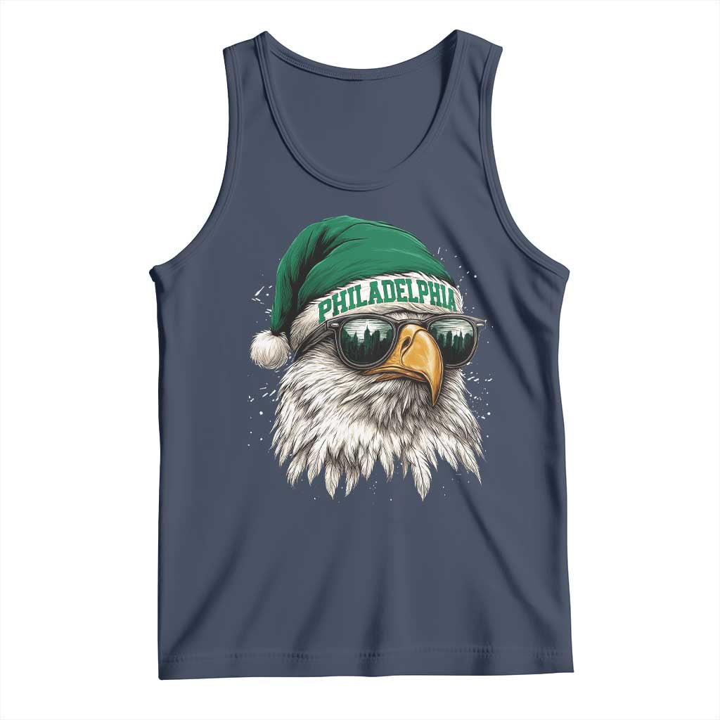 Christmas Philadelphia Fan Tank Top Funny Santa Eagles Sport Philly Fan TS11 Navy Print Your Wear