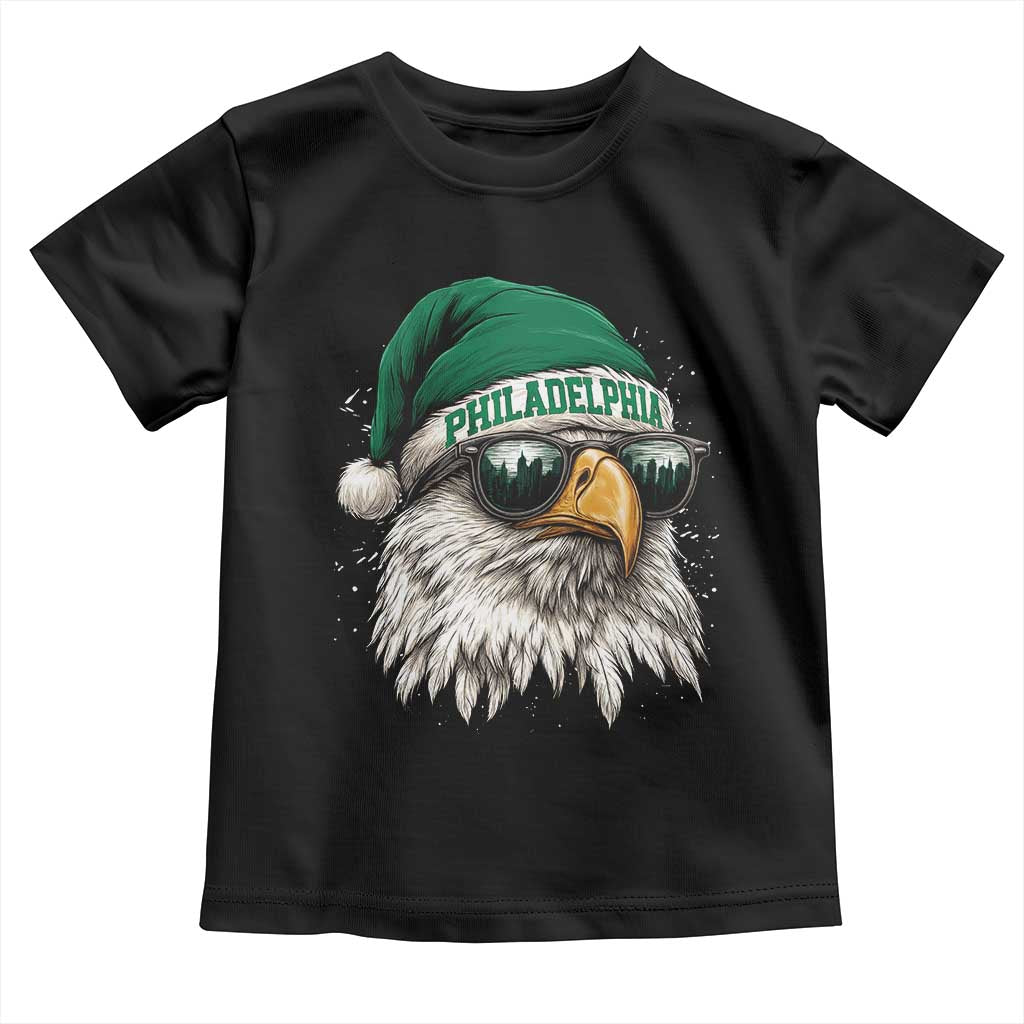 Christmas Football Lover Toddler T Shirt Funny Green Santa PFE City Silhouette TS11 Black Print Your Wear