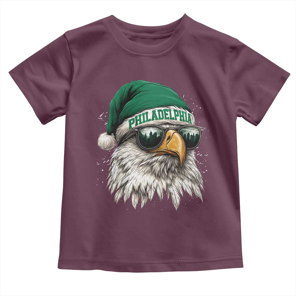 Christmas Football Lover Toddler T Shirt Funny Green Santa PFE City Silhouette TS11 Maroon Print Your Wear