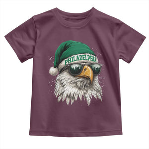 Christmas Football Lover Toddler T Shirt Funny Green Santa PFE City Silhouette TS11 Maroon Print Your Wear
