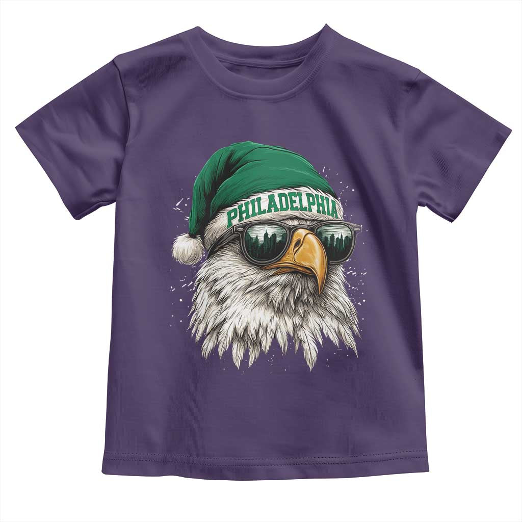 Christmas Football Lover Toddler T Shirt Funny Green Santa PFE City Silhouette TS11 Purple Print Your Wear