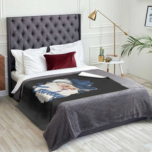 Christmas Cowboys Fan Throw Blanket Funny Xmas American Football Blue Santa TS11 Print Your Wear