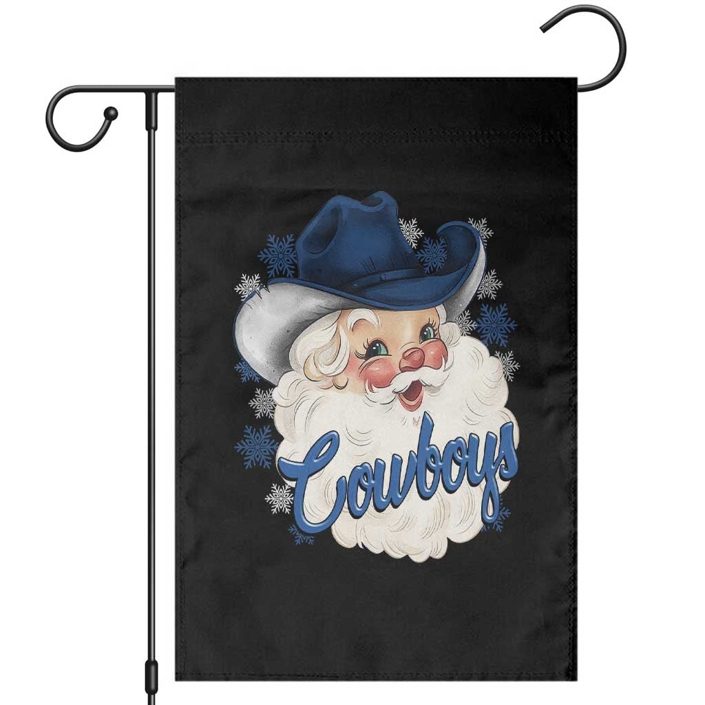 Christmas Cowboys Fan Garden Flag Funny Xmas American Football Blue Santa TS11 Black Print Your Wear