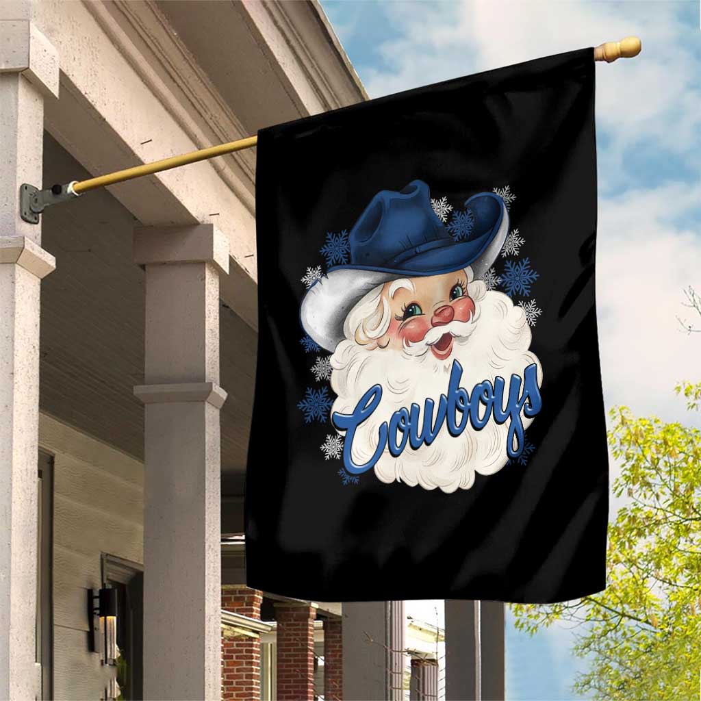 Christmas Cowboys Fan Garden Flag Funny Xmas American Football Blue Santa TS11 Print Your Wear