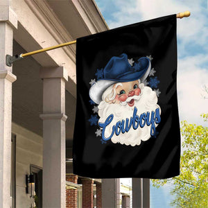 Christmas Cowboys Fan Garden Flag Funny Xmas American Football Blue Santa TS11 Print Your Wear
