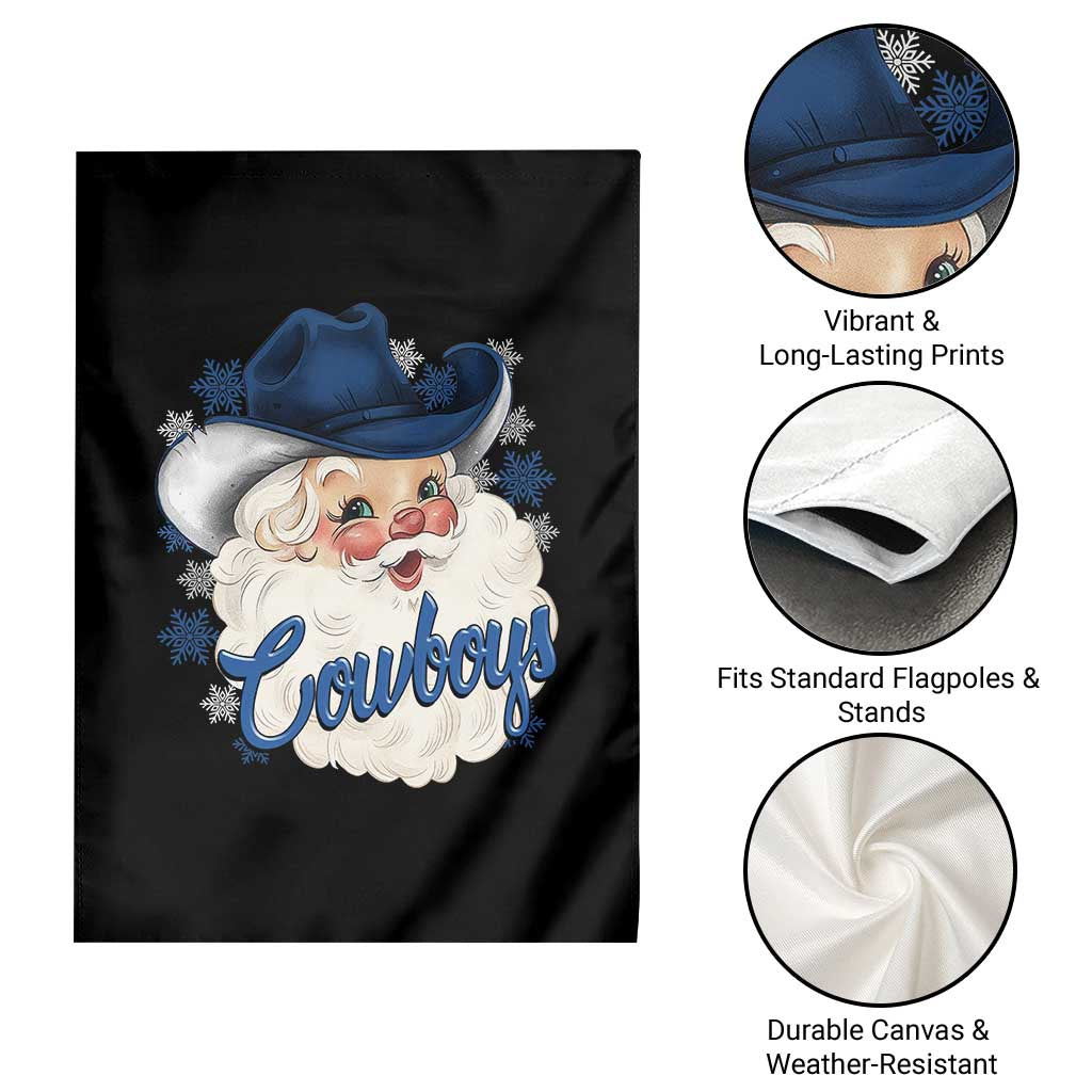 Christmas Cowboys Fan Garden Flag Funny Xmas American Football Blue Santa TS11 Print Your Wear