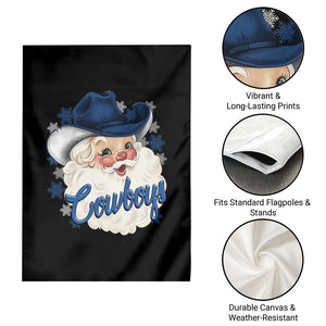 Christmas Cowboys Fan Garden Flag Funny Xmas American Football Blue Santa TS11 Print Your Wear
