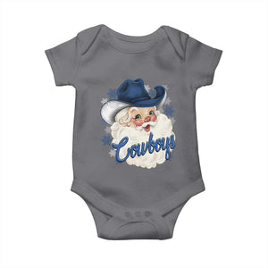 Christmas Cowboys Fan Baby Onesie Funny Xmas American Football Blue Santa TS11 Charcoal Print Your Wear