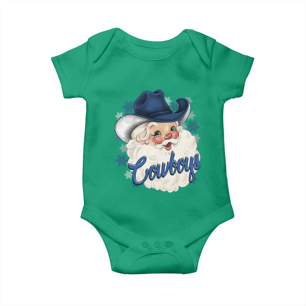 Christmas Cowboys Fan Baby Onesie Funny Xmas American Football Blue Santa TS11 Irish Green Print Your Wear