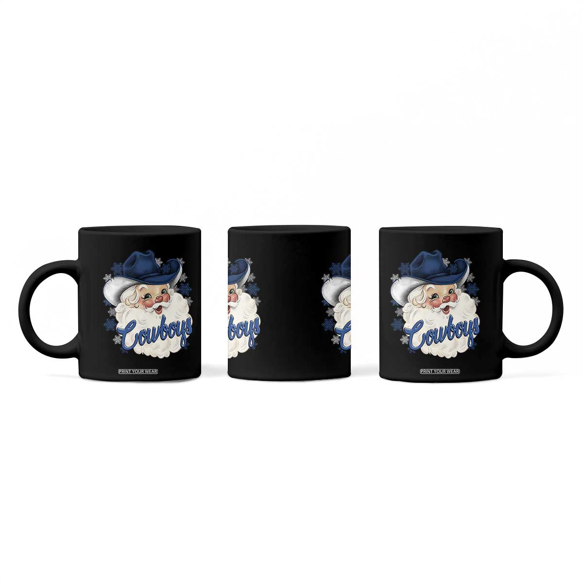 Christmas Cowboys Fan Coffee Mug Funny Xmas American Football Blue Santa TS11 Print Your Wear