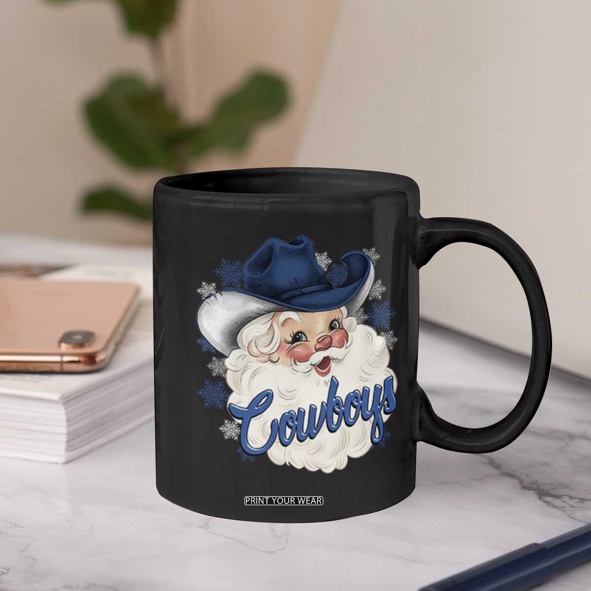 Christmas Football Lover Coffee Mug Blue Santa DFC Game Day TS11 Print Your Wear