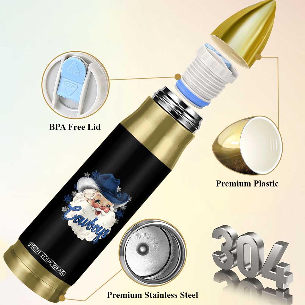 Christmas Football Lover Bullet Tumbler Blue Santa DFC Game Day TS11 Print Your Wear