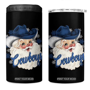 Christmas Cowboys Fan 4 in 1 Can Cooler Tumbler Funny Xmas American Football Blue Santa TS11 One Size: 16 oz Black Print Your Wear