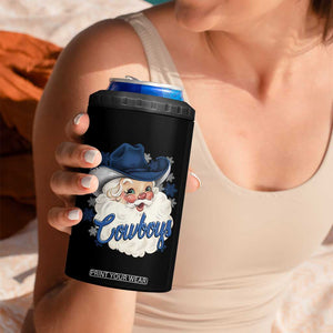 Christmas Football Lover 4 in 1 Can Cooler Tumbler Blue Santa DFC Game Day TS11 Print Your Wear