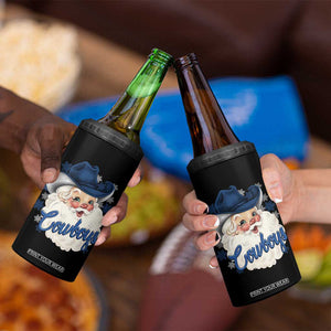 Christmas Cowboys Fan 4 in 1 Can Cooler Tumbler Funny Xmas American Football Blue Santa TS11 Print Your Wear