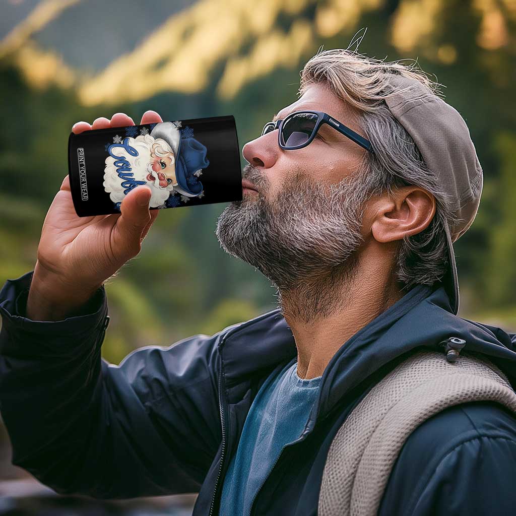 Christmas Cowboys Fan 4 in 1 Can Cooler Tumbler Funny Xmas American Football Blue Santa TS11 Print Your Wear