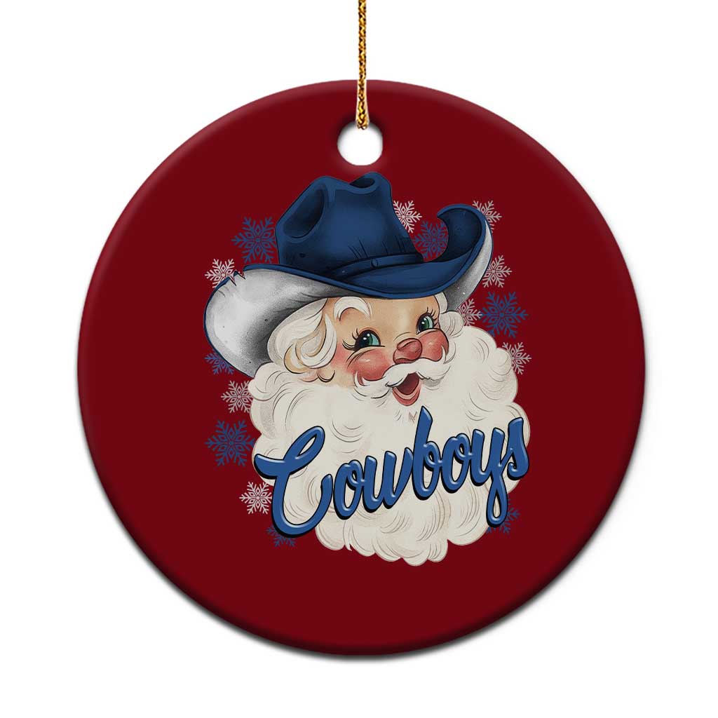 Christmas Cowboys Fan Ceramic Ornament Funny Xmas American Football Blue Santa TS11 1pc Red Print Your Wear