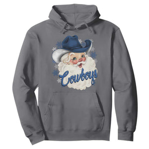 Christmas Cowboys Fan Hoodie Funny Xmas American Football Blue Santa TS11 Charcoal Print Your Wear