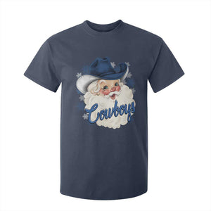 Christmas Football Lover T Shirt For Kid Blue Santa DFC Game Day TS11 Navy Print Your Wear