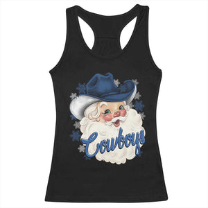 Christmas Cowboys Fan Racerback Tank Top Funny Xmas American Football Blue Santa TS11 Black Print Your Wear
