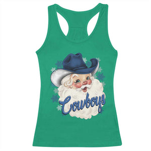 Christmas Cowboys Fan Racerback Tank Top Funny Xmas American Football Blue Santa TS11 Irish Green Print Your Wear