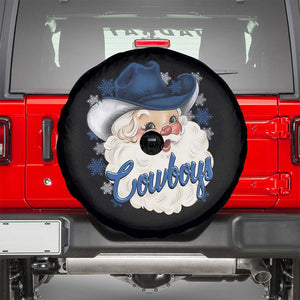 Christmas Cowboys Fan Spare Tire Cover Funny Xmas American Football Blue Santa TS11 Black Print Your Wear