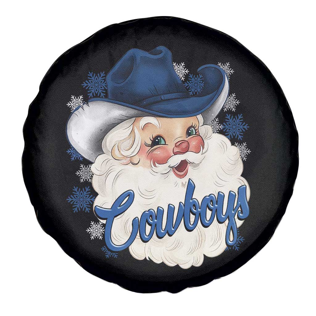 Christmas Cowboys Fan Spare Tire Cover Funny Xmas American Football Blue Santa TS11 Print Your Wear