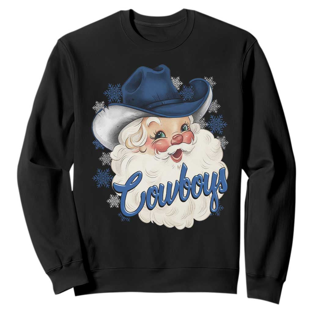 Christmas Football Lover Sweatshirt Blue Santa DFC Game Day TS11 Black Print Your Wear