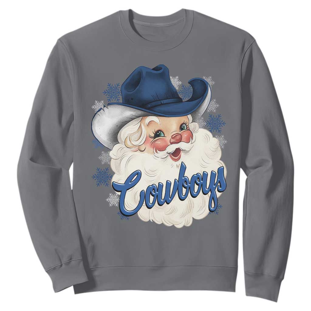 Christmas Football Lover Sweatshirt Blue Santa DFC Game Day TS11 Charcoal Print Your Wear