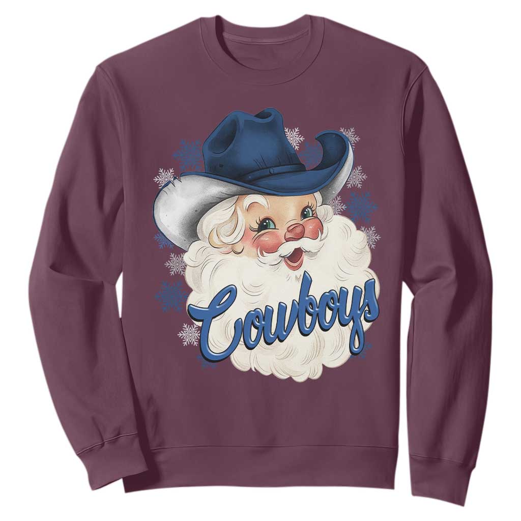 Christmas Football Lover Sweatshirt Blue Santa DFC Game Day TS11 Maroon Print Your Wear