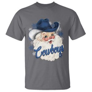 Christmas Cowboys Fan T Shirt Funny Xmas American Football Blue Santa TS11 Charcoal Print Your Wear