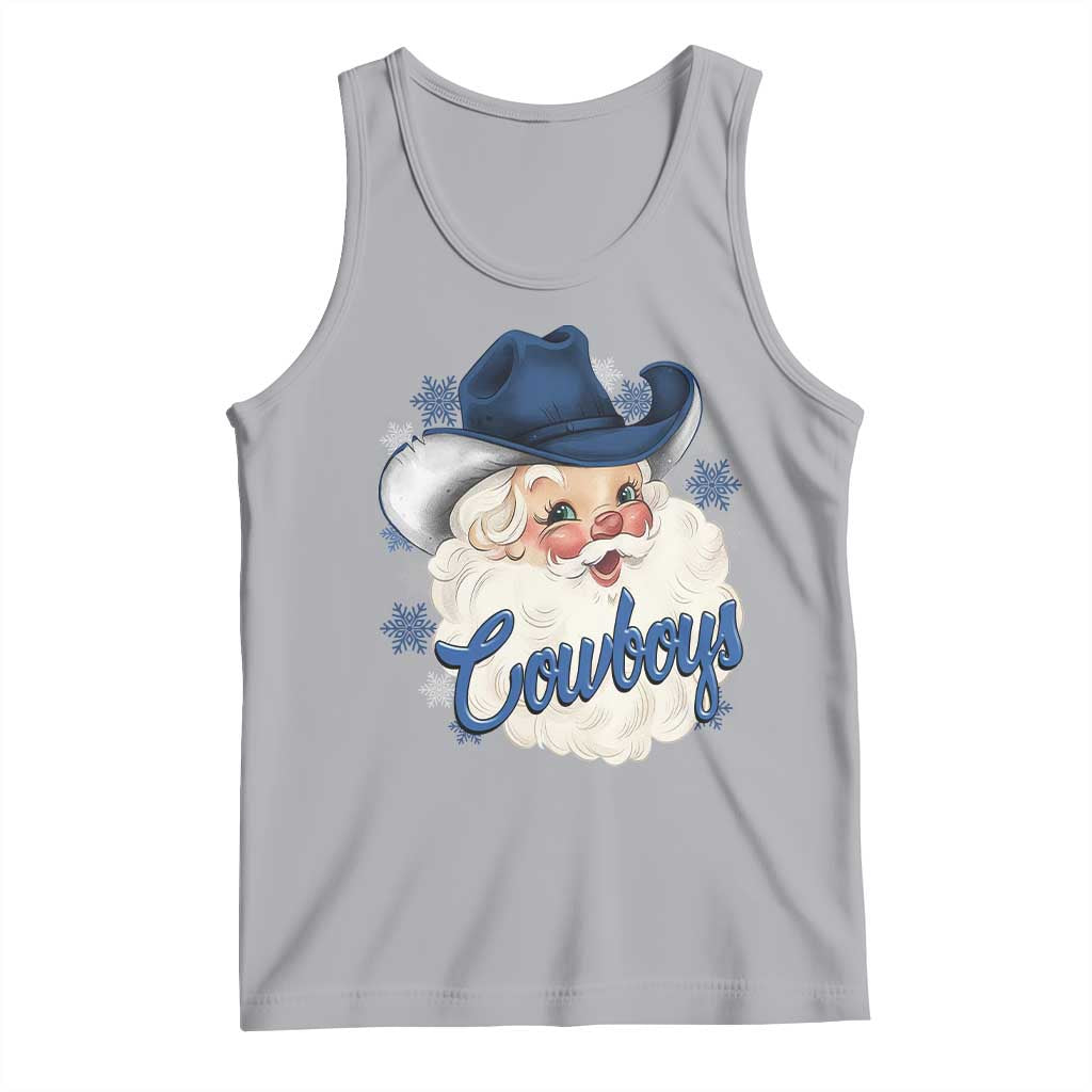 Christmas Cowboys Fan Tank Top Funny Xmas American Football Blue Santa TS11 Athletic Heather Print Your Wear