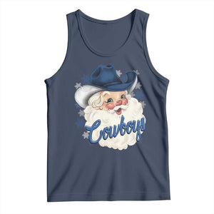 Christmas Cowboys Fan Tank Top Funny Xmas American Football Blue Santa TS11 Navy Print Your Wear