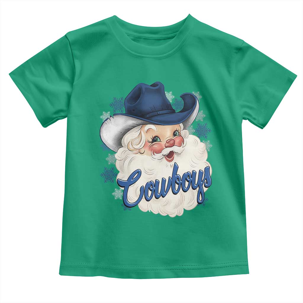 Christmas Cowboys Fan Toddler T Shirt Funny Xmas American Football Blue Santa TS11 Irish Green Print Your Wear
