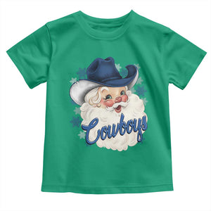 Christmas Cowboys Fan Toddler T Shirt Funny Xmas American Football Blue Santa TS11 Irish Green Print Your Wear