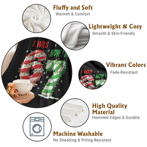 Funny 67 Meme 7 Year Old Birthday Christmas Throw Blanket I Was 6 Now I Am 7 Brainrot TS11 Print Your Wear