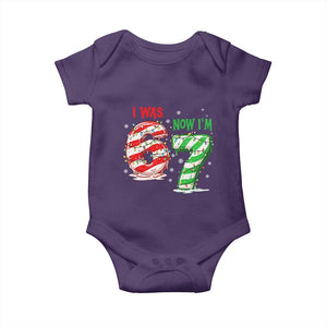 Funny 67 Meme 7 Year Old Birthday Christmas Baby Onesie I Was 6 Now I Am 7 Brainrot TS11 Purple Print Your Wear