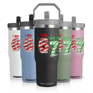 Funny 67 Meme 7 Year Old Birthday Christmas Flip Straw Tumbler I Was 6 Now I Am 7 Brainrot TS11 Print Your Wear