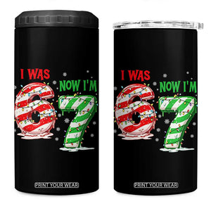 Funny 67 Meme 7 Year Old Birthday Christmas 4 in 1 Can Cooler Tumbler I Was 6 Now I Am 7 Brainrot TS11 One Size: 16 oz Black Print Your Wear