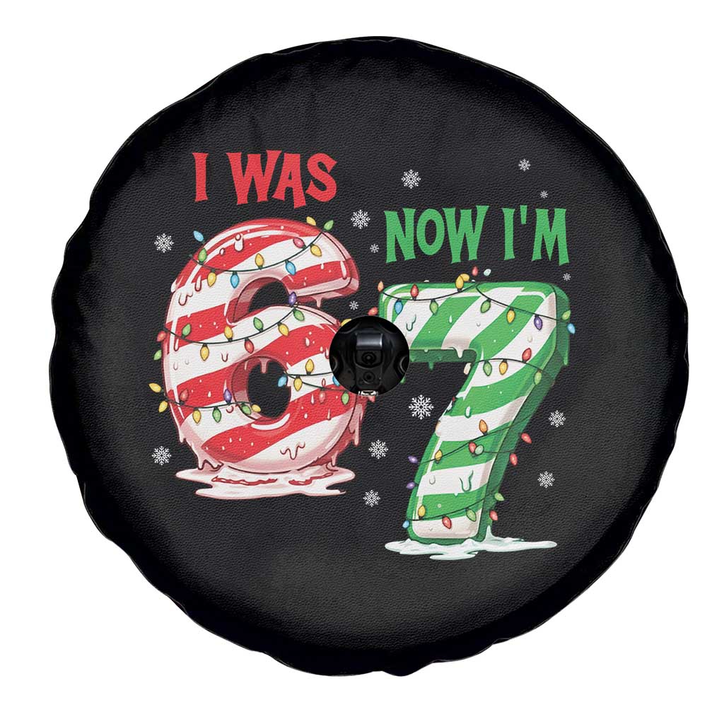 Funny 67 Meme 7 Year Old Birthday Christmas Spare Tire Cover I Was 6 Now I Am 7 Brainrot TS11 Print Your Wear