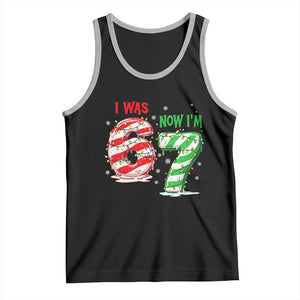 Funny 67 Meme 7 Year Old Birthday Christmas Tank Top I Was 6 Now I Am 7 Brainrot TS11 Black Athletic Heather Print Your Wear