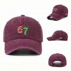 Funny 67 Meme 7 Year Old Birthday Christmas Washed Cotton Baseball Cap I Was 6 Now I Am 7 Brainrot