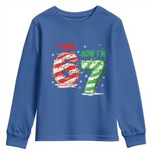 Funny 67 Meme 7 Year Old Birthday Christmas Youth Sweatshirt I Was 6 Now I Am 7 Brainrot TS11 Royal Blue Print Your Wear