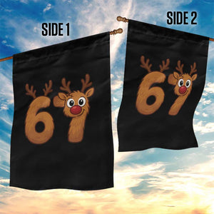 Funny 67 Christmas Reindeer Garden Flag Six Seven Meme Xmas Holiday TS11 Print Your Wear