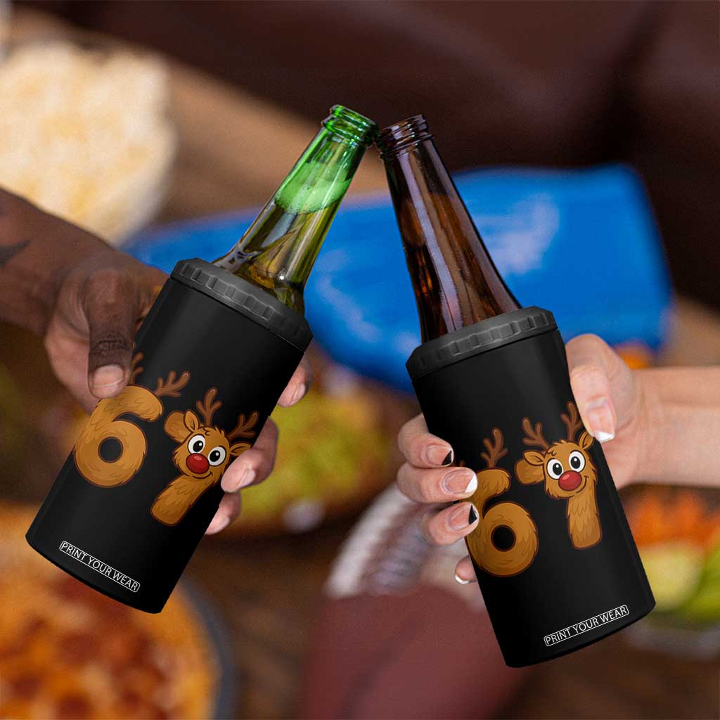 Funny 67 Christmas Reindeer 4 in 1 Can Cooler Tumbler Six Seven Meme Xmas Holiday TS11 Print Your Wear