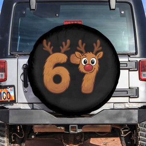 Funny 67 Christmas Reindeer Spare Tire Cover Six Seven Meme Xmas Holiday TS11 No hole Black Print Your Wear