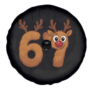Funny 67 Christmas Reindeer Spare Tire Cover Six Seven Meme Xmas Holiday TS11 Print Your Wear