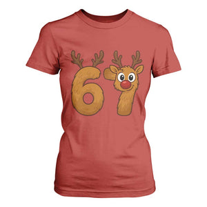 Funny 67 Christmas Reindeer T Shirt For Women Six Seven Meme Xmas Holiday TS11 Red Print Your Wear