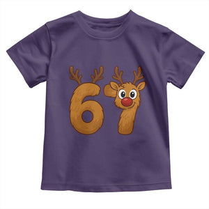 Funny 67 Christmas Reindeer Toddler T Shirt Six Seven Meme Xmas Holiday TS11 Purple Print Your Wear
